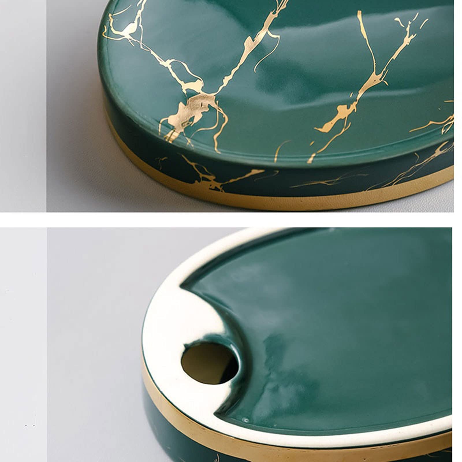 Jabonera de cerámica Jaspeada para baño, artículos de Almacenamiento de jabón para baño de Hotel y Restaurante, decoración de baño, jabonera para el hogar