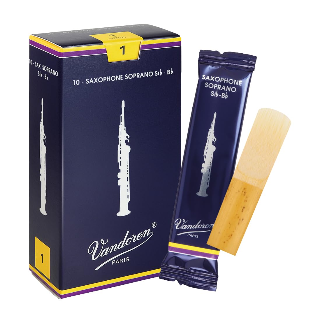 Vandoren Traditional Soprano saxophone reeds, box of 10 - Strength 1