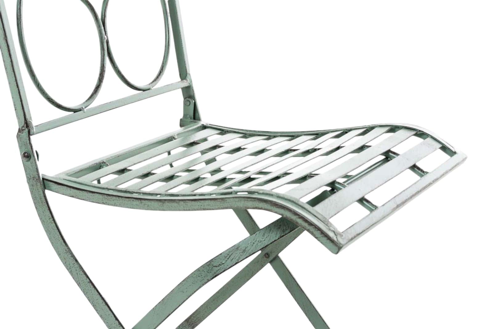Buri Set 2 Sedie Pieghevoli In Metallo Antico Verde – Stile Vintage Per Giardino, Balcone E Terrazzo - 2