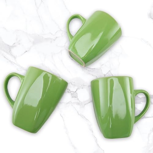 Miniatura 8 de Juego de 6 tazas de café cuadradas de 12 onzas con asa, tazas de café de porcelana para café, té, cacao, leche, regalo de inauguración de la casa