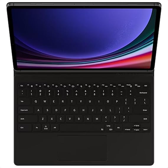 Samsung EF-DX825 Slim Case for Galaxy Tab S10+, Tab S9+, Tab S9 FE+ with QWERTZ Keyboard and AI Button, Slim Design, Black