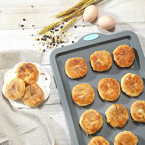 To encounter Silicone Baking Pans Set, 4 Pieces Nonstick Bakeware Set with Baking Pans, Baking Sheets, Cookie Sheets, Cake Pan with Metal Reinforced Frame More Strength, Light Grey by To encounter - Image 7
