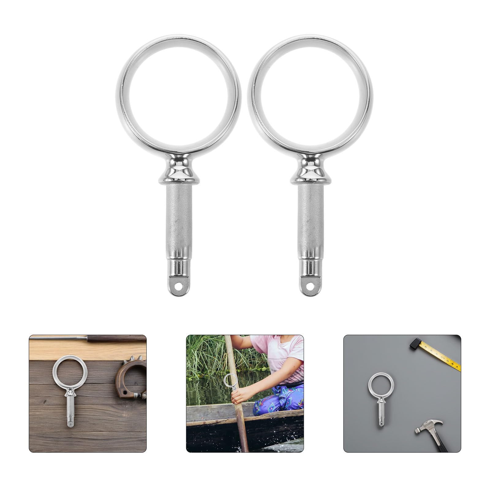 2 Stück Edelstahl Bootsruderhalterung 50mm Kaliber Ringförmiger Paddelhalter für Kajak und Wassersport Sorgt für Sichere Befestigung und Erhöhte Stabilität Beim Rudern