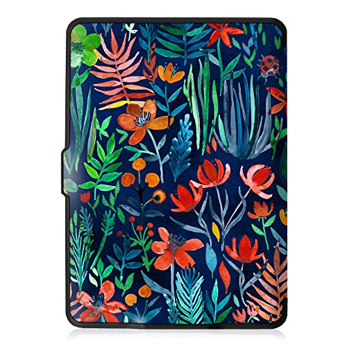 Fintie Slimshell Case For 6" Kindle Paperwhite 2012-2017 (Model No. Ey21 & Dp75Sdi) - Lightweight Protective Cover With Auto Sleep/Wake (Not Fit Paperwhite 10Th & 11Th Gen), Jungle Night #TOP6
