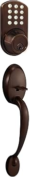 MiLocks BTF-02OB Electronic Keyless Entry Door Lock with Passage Handle Set Combo, Auto-Lock Triple Security System, Easy to Install Keypad Door Lock for Interior or Exterior Use, Oil Rubbed Bronze