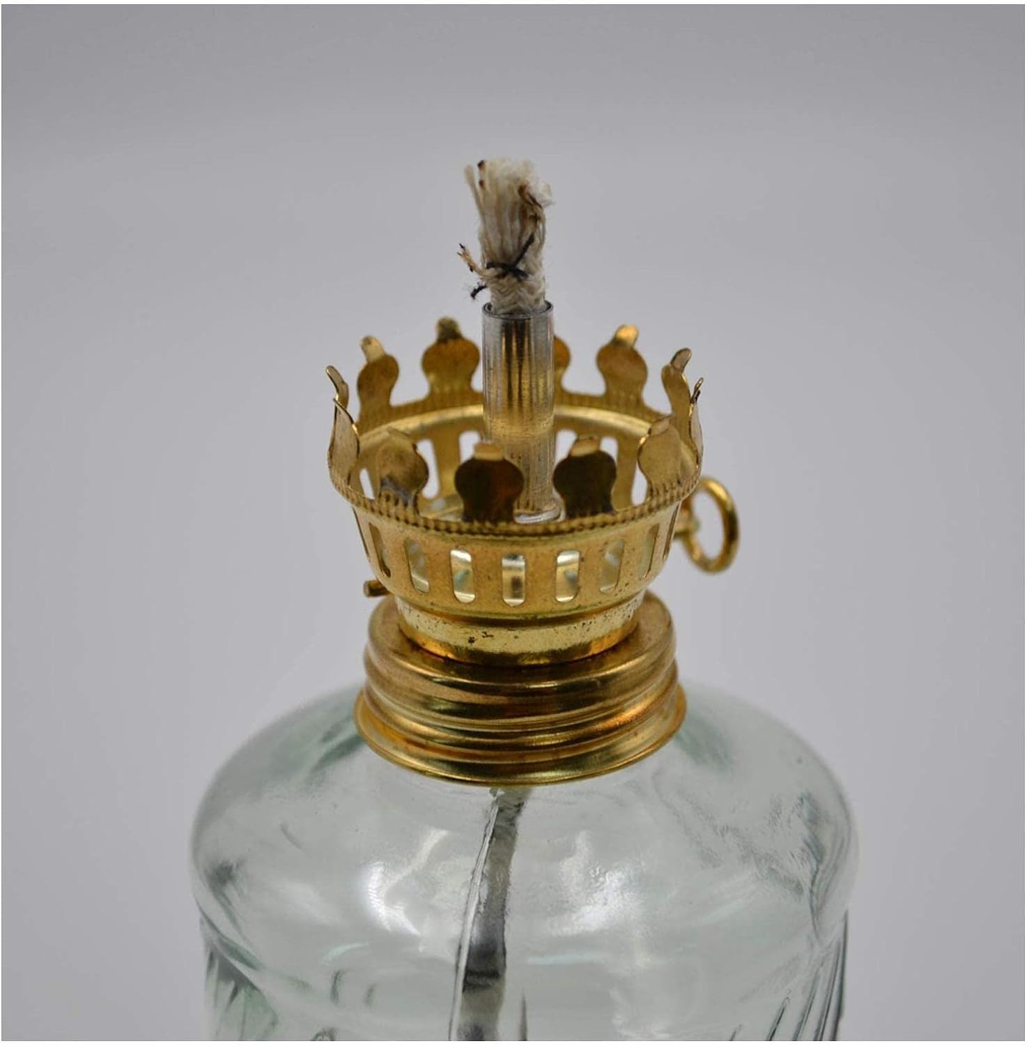 Transparente Glas-Öllampe, Vintage-Kerosinlampe mit 2 Dochten, Hurrikan-Lampe, Camping-Zeltlampe, Notbeleuchtung, Laterne