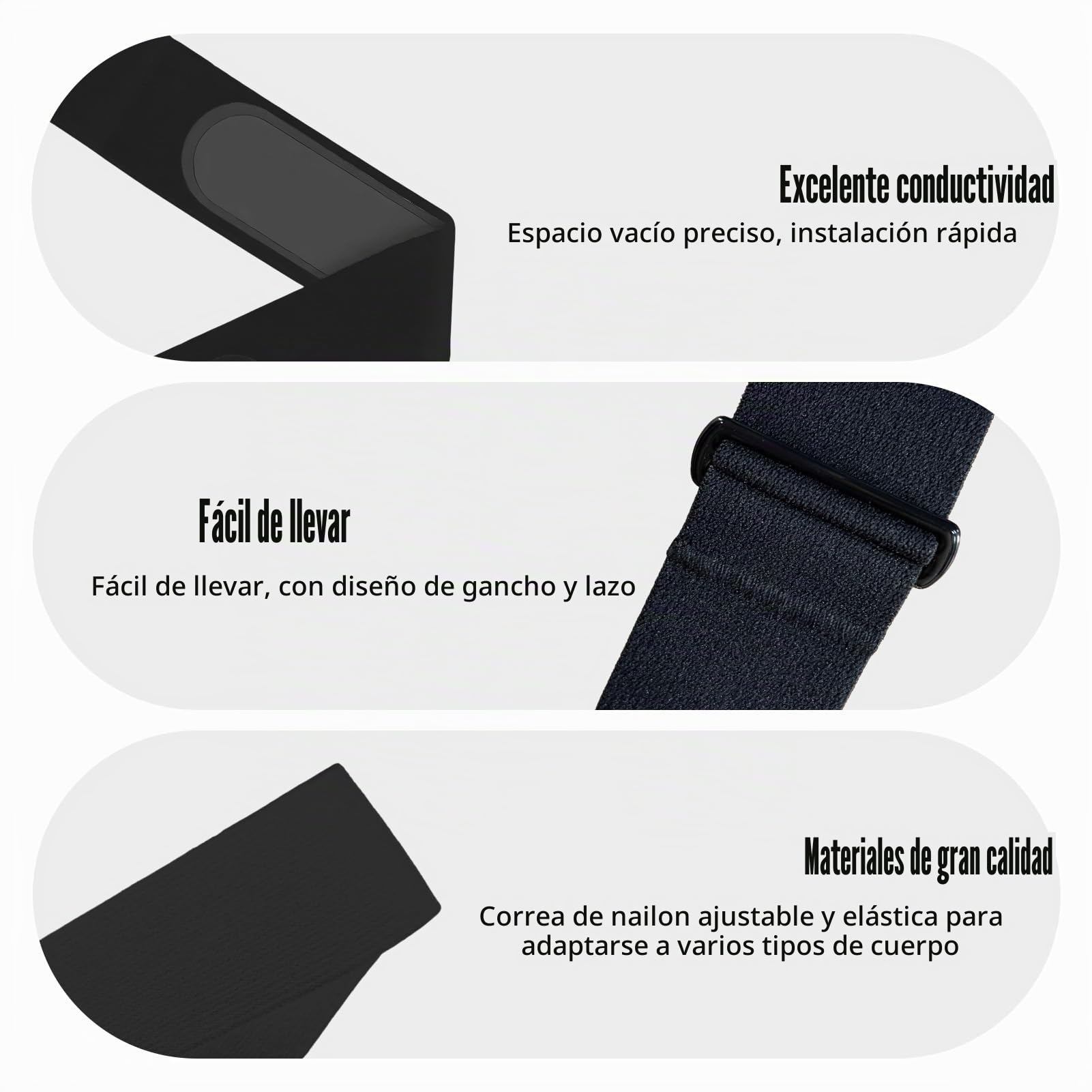 Recambio Cinta Frecuencia Cardiaca (70 cm a 115 cm) Banda Elástica Ajustable Bluetooth Ant+ Compatible con Garmin, Wahoo, Polar H10 H9, Coospo, Bryton, Magene, Livlov, Ideal, Resistente Agua Sudor