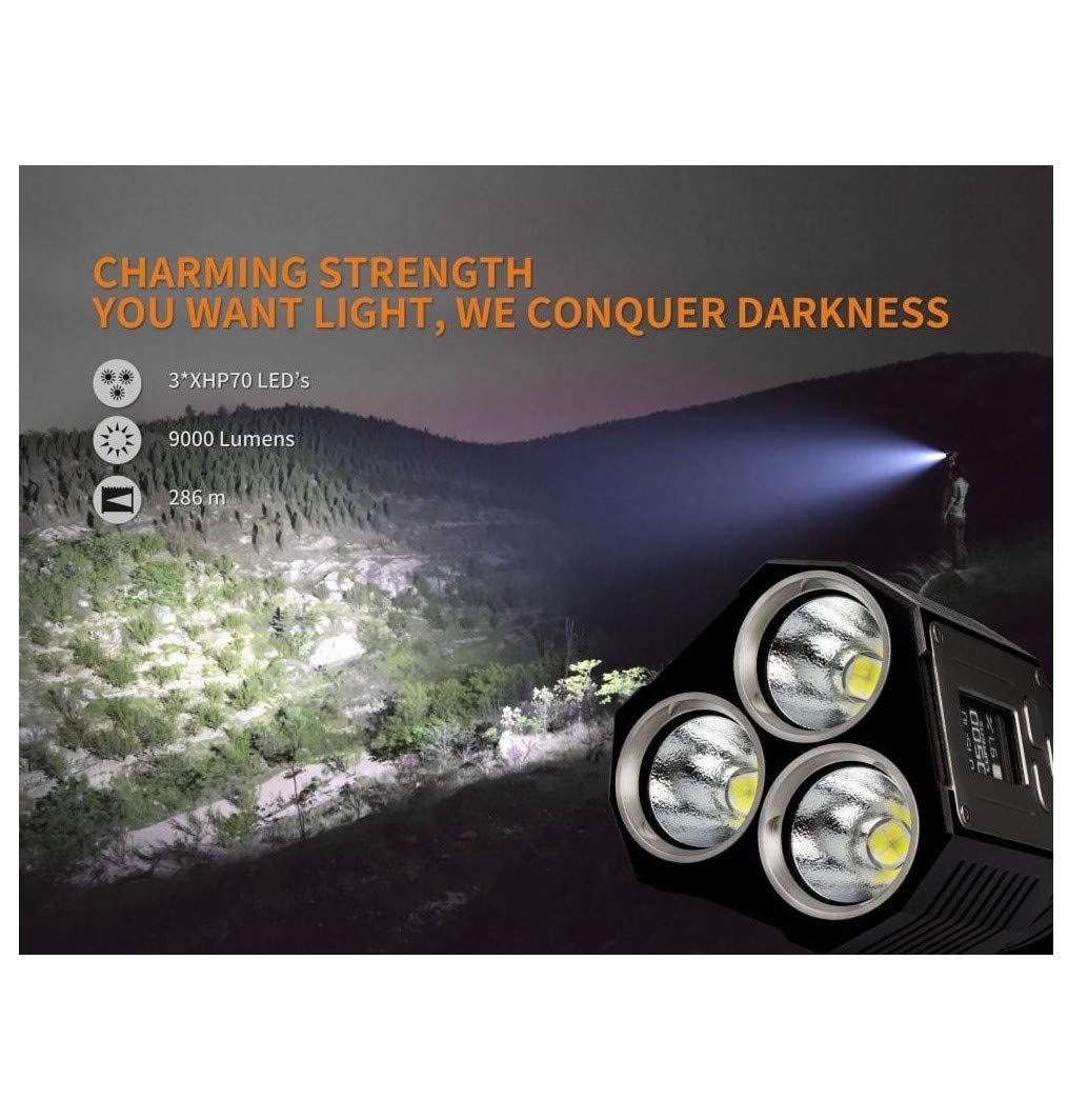Fenix TK72R 9000 Lumens Rechargeable 3 LEDs Flashlight DIY and Tools