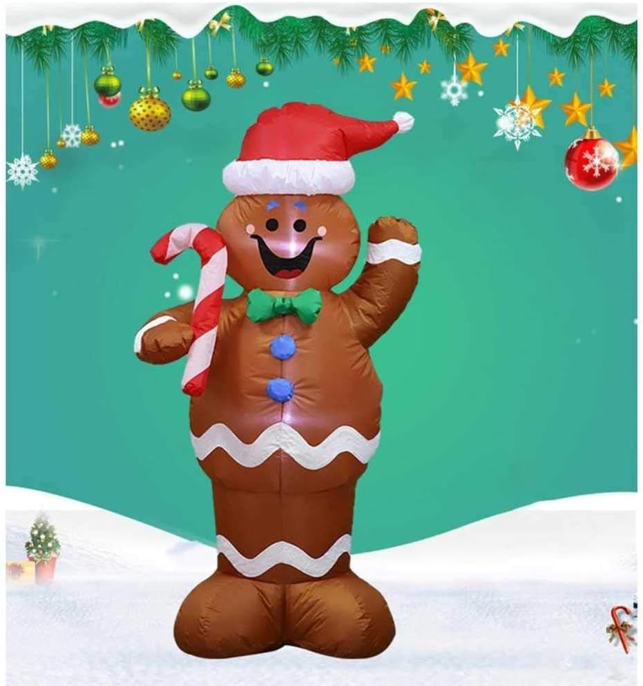 5ft Christmas Inflatable Gingerbread Man Decor Yard Indoor/Outdoor Inflatable Decoration for Christmas Party Porch/Yard/Garden/Lawn - Image 9
