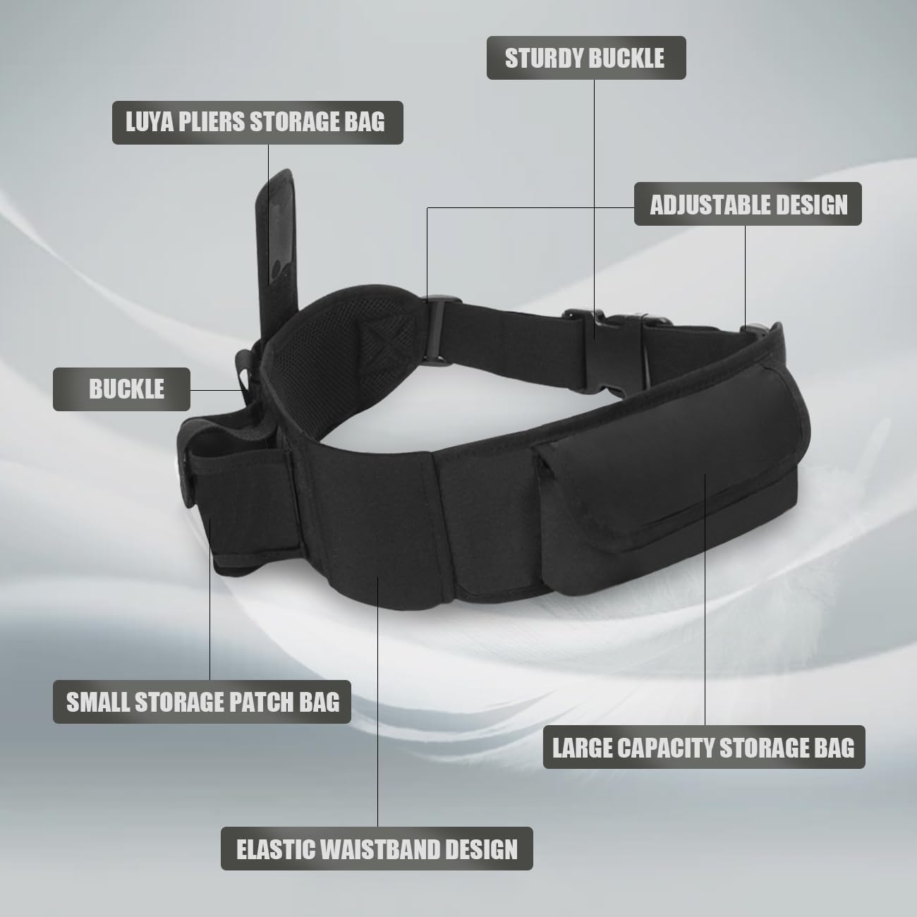 Fishing Wading Belt Adjustable Waist Strap Waterproof Tackle Storage Bag for Kayaking Surfing Casting