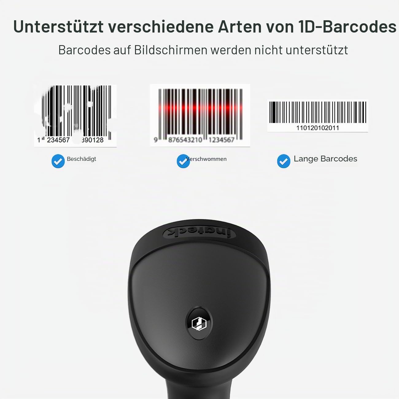 Inateck BCST-33 USB Barcode Scanner mit intelligenter Halterung