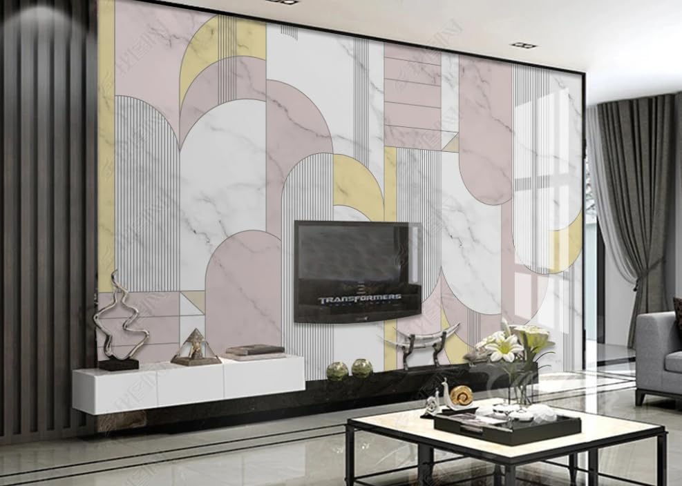 Papier peint intissé géométrique marbre grand poster mural salon chambre 200x140