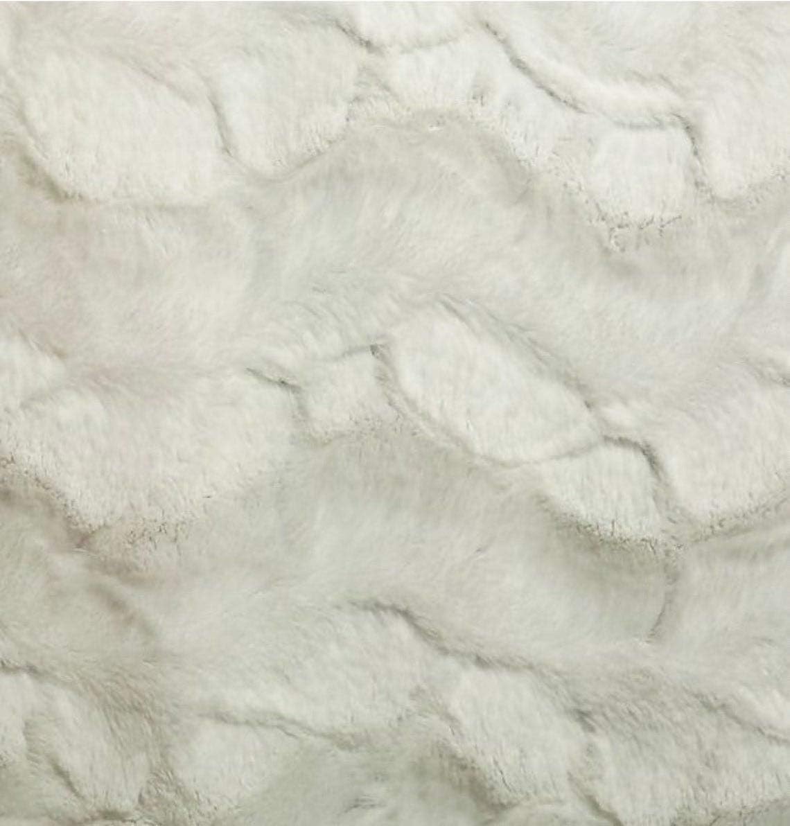 LUVFABRICS Stella Soft Minky Fur Fabric by The Yard (Warm White)