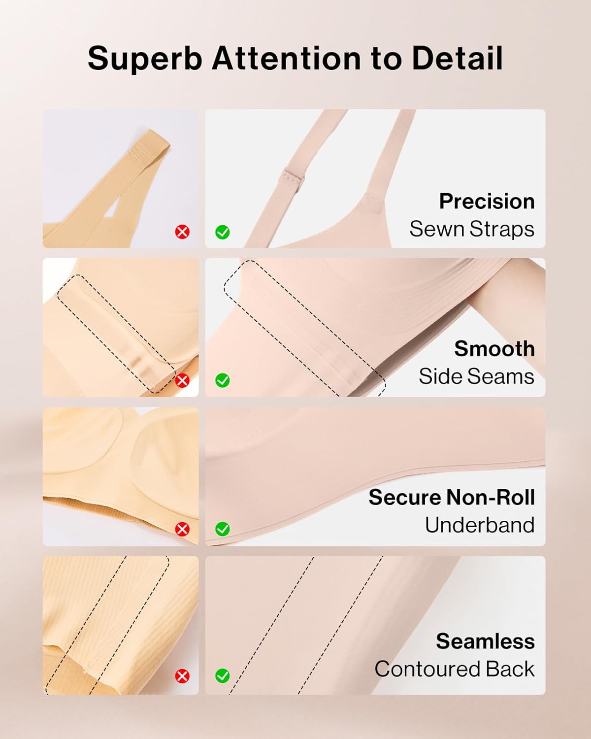 Ubras Seamless Bras Spaghetti Strap Pull On Bralette for Women Wireless Comfortable Breathable Smooth Everyday Sleep Bras - Image 4