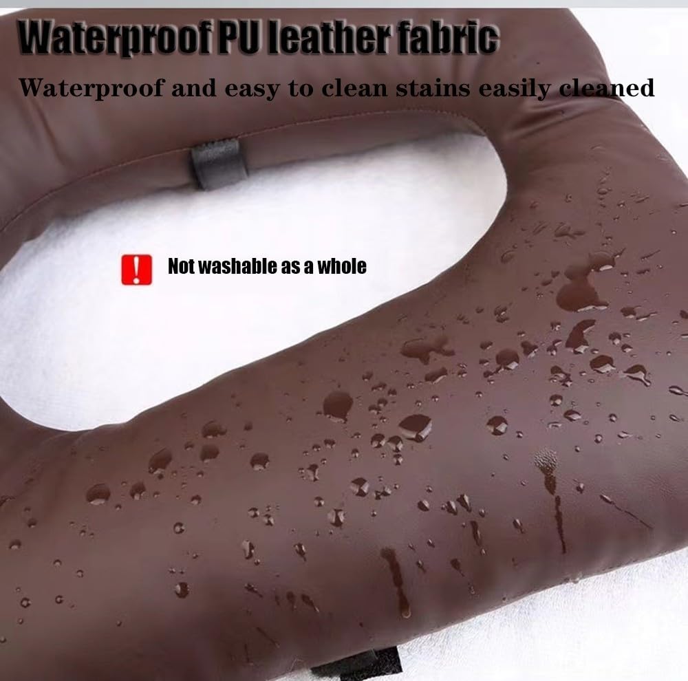Cojín para asiento de inodoro para silla de ruedas, cojín antiescaras de poliuretano, impermeable, portátil, 42 x 42 cm de grosor, algodón, para el cuidado de la cama
