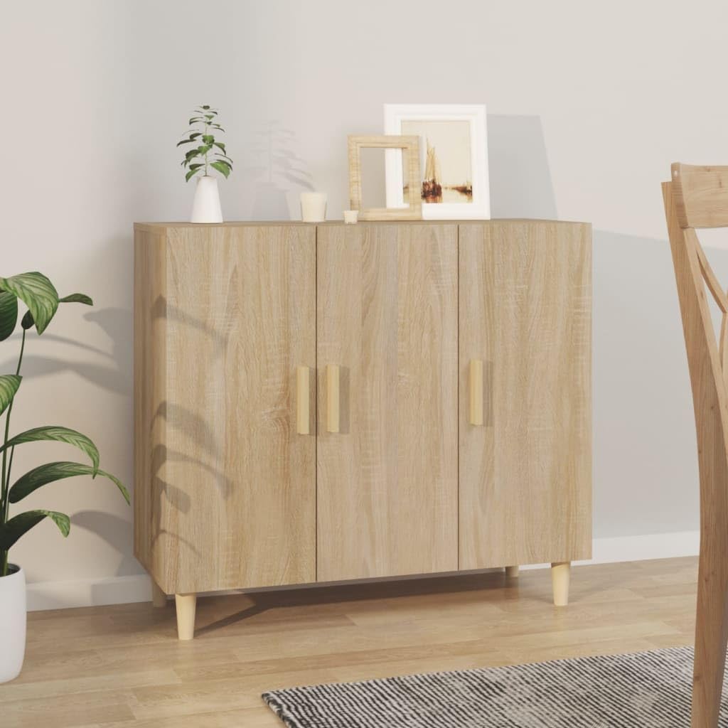vidaXL Buffet Armoire de Rangement Organisateur de Maison Meuble de Rangement Armoire de Salon Intérieur Chêne Sonoma 90x34x80 cm Bois d'Ingénierie
