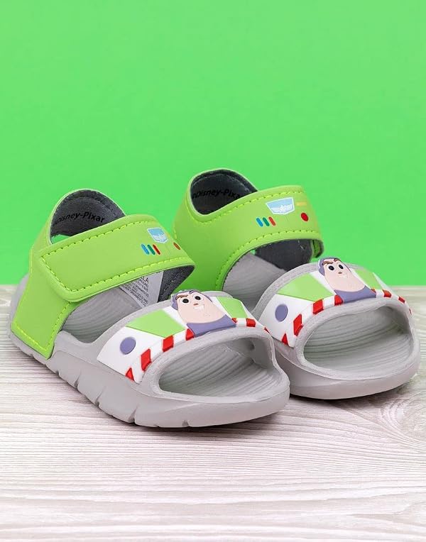 Disney Toy Story Buzz Lightyear Kids Sandals | Boys Superhero Sliders with Supportive Strap for Toddlers | Slip-on Footwear by Disney - Used condition - Image 7