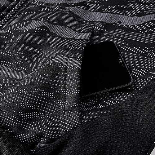 Afilok Men's Zip Up Hoodie Fleece Lightweight Sweatshirt Camo Color Block Fashion Long Sleeve Hooded With Kanga Pocket (Black Camouflage, Xxl) #TOP6