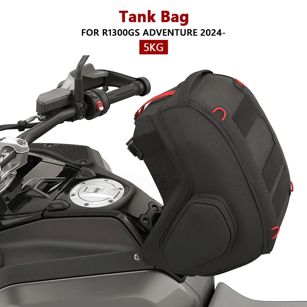 Für BMW R1300GS Adventure 2024 – Neuer 12-Liter-Tankrucksack aus Nylon, Tanklock-Reisetasche, Schwarz