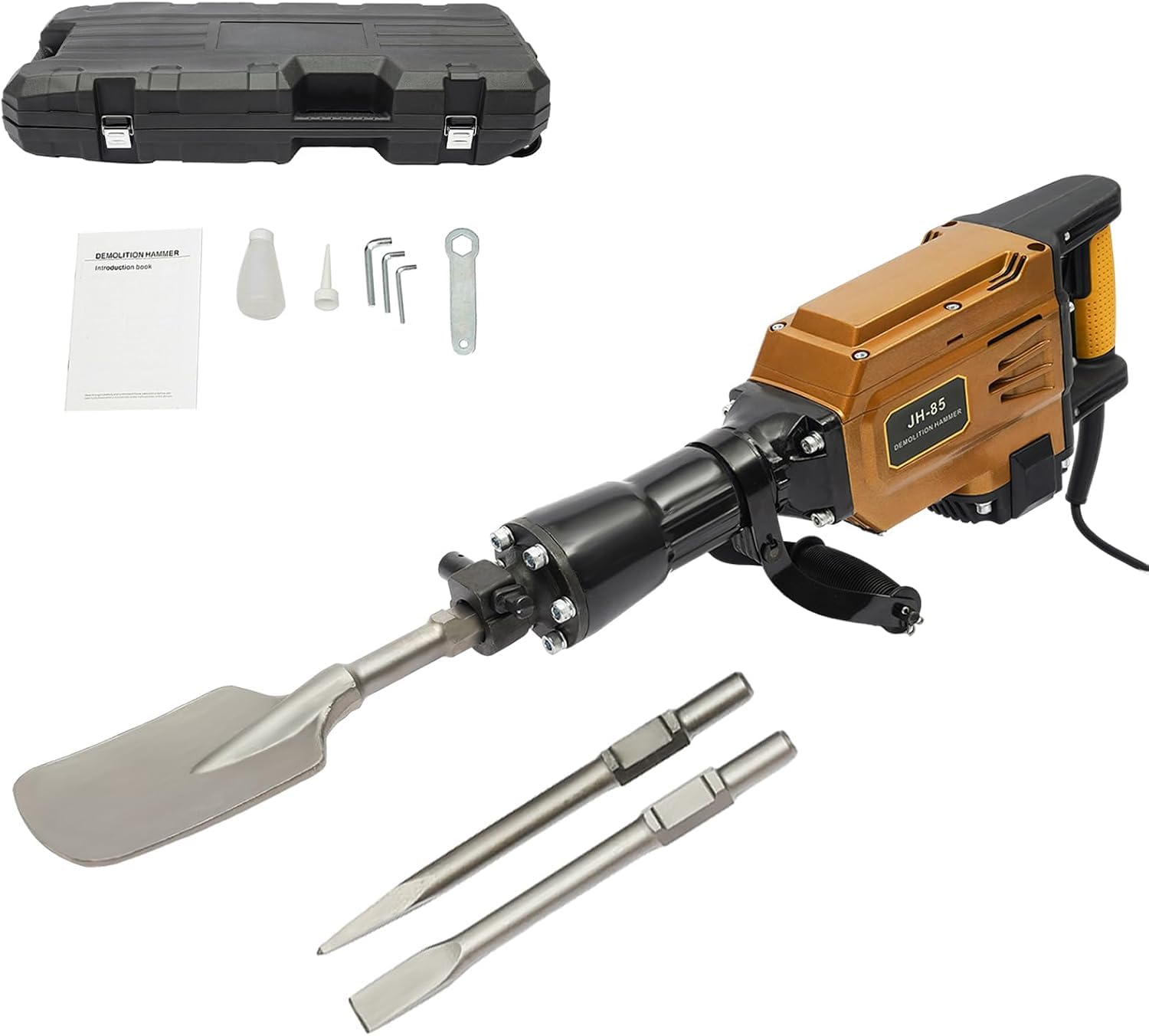 Electric Demolition Jack Hammer 1700W Concrete Breaker with 3 Chisels