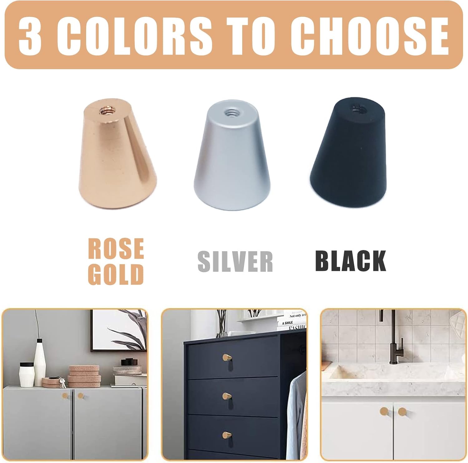 10 x Silver Metal Drawer Pulls, Round Silver Cabinet Hardware Pulls, Aluminium Cabinet Knobs with Screws, for Drawers, Cabinets, Shelves, Wardrobe Doors