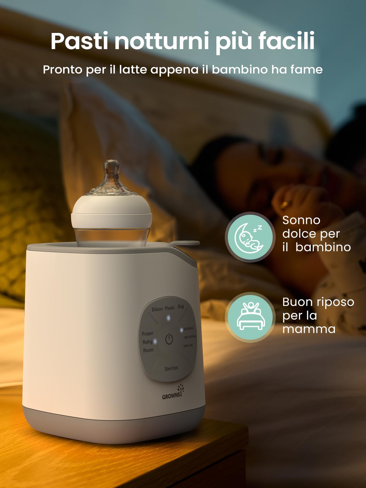 Scaldabiberon per bambini, riscaldamento rapido e caldo, sbrinamento, senza BPA, per bottiglie e alimenti per bambini 10 in 1, sterilizzatore per biberon controllo preciso della temperatura