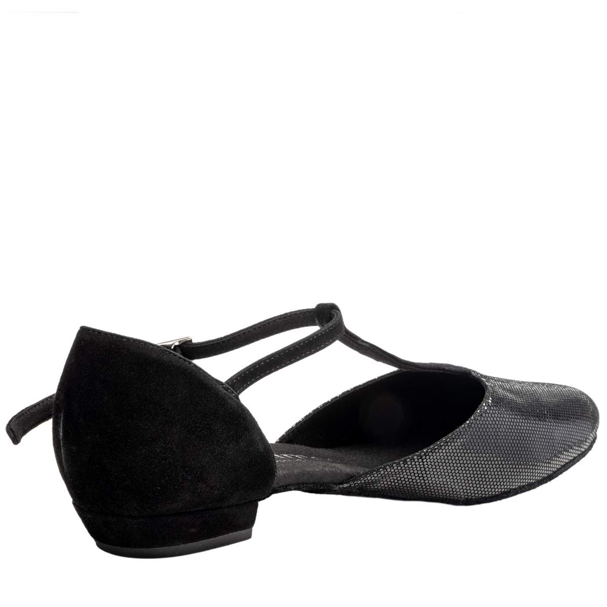 Rummos Damen Tanzschuhe Carol - Diva Leder/Nubuck Schwarz - Medium (Normal) - 2 cm Blockabsatz - Made in Portugal
