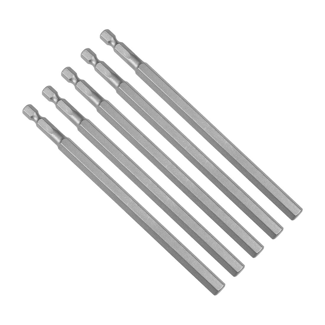 sourcing map 5 Pcs H8 Magnetic Hex Head Screwdriver Bits, 1/4 Inch Hex Shank 5.9-inch Length S2 Power Tools — image 1