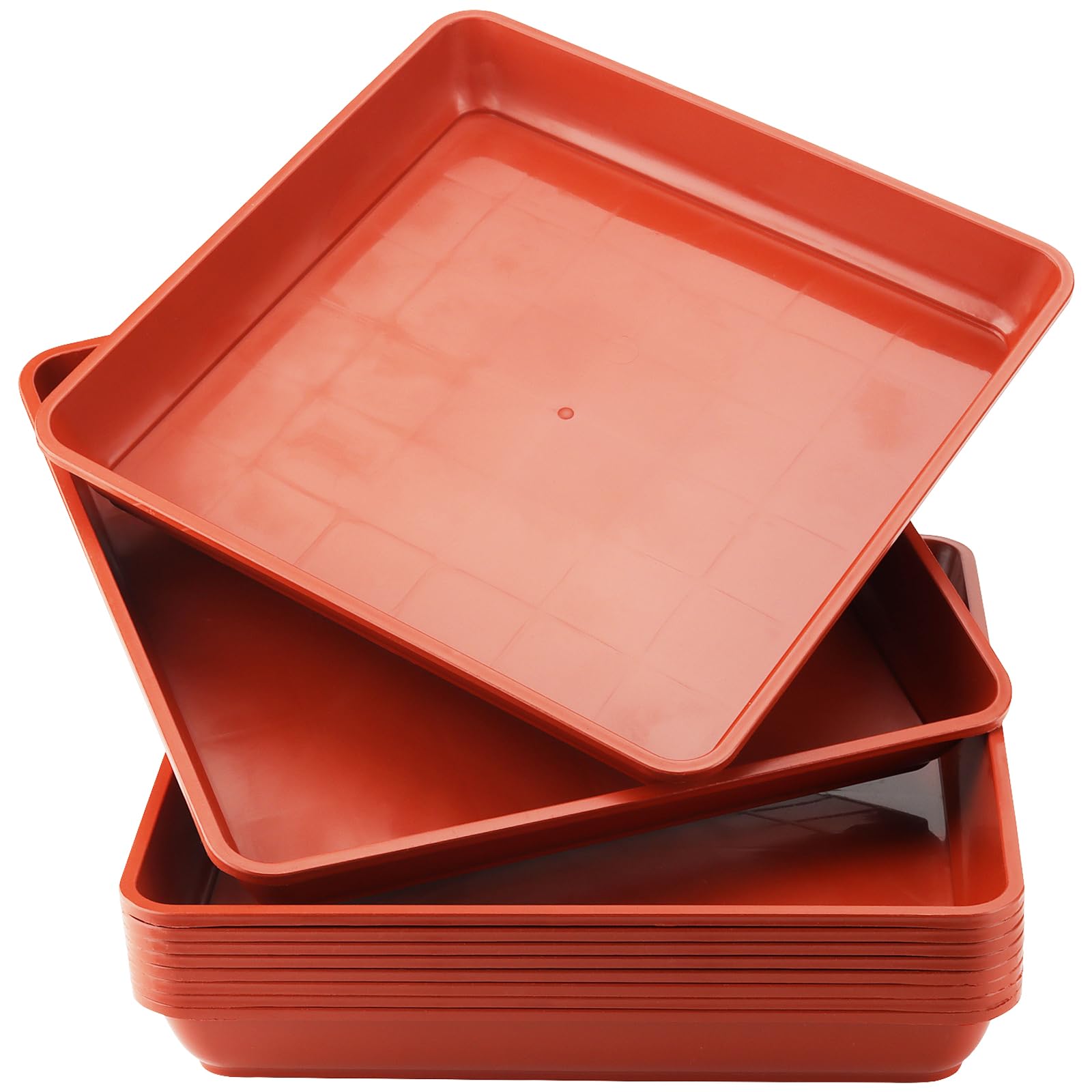 Soucoupe carrée en plastique MOUYAT rouge 29cm pour vos pots de fleurs