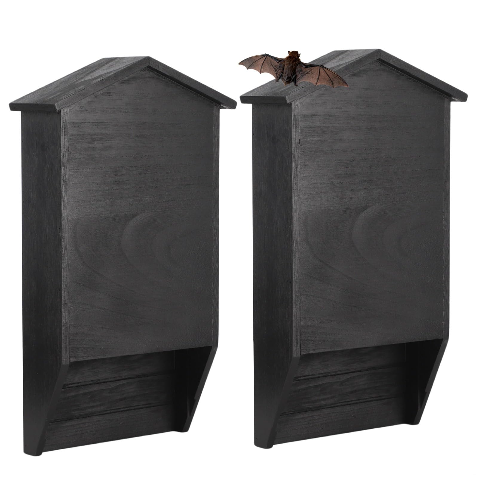Großes Fledermaushaus aus Holz, Doppelkammer, Fledermausbox für den Außenbereich, Baum, Garten, Hinterhof, einfach zu installieren, 39,6 x 23,1 x 7,1 cm, 2 Stück