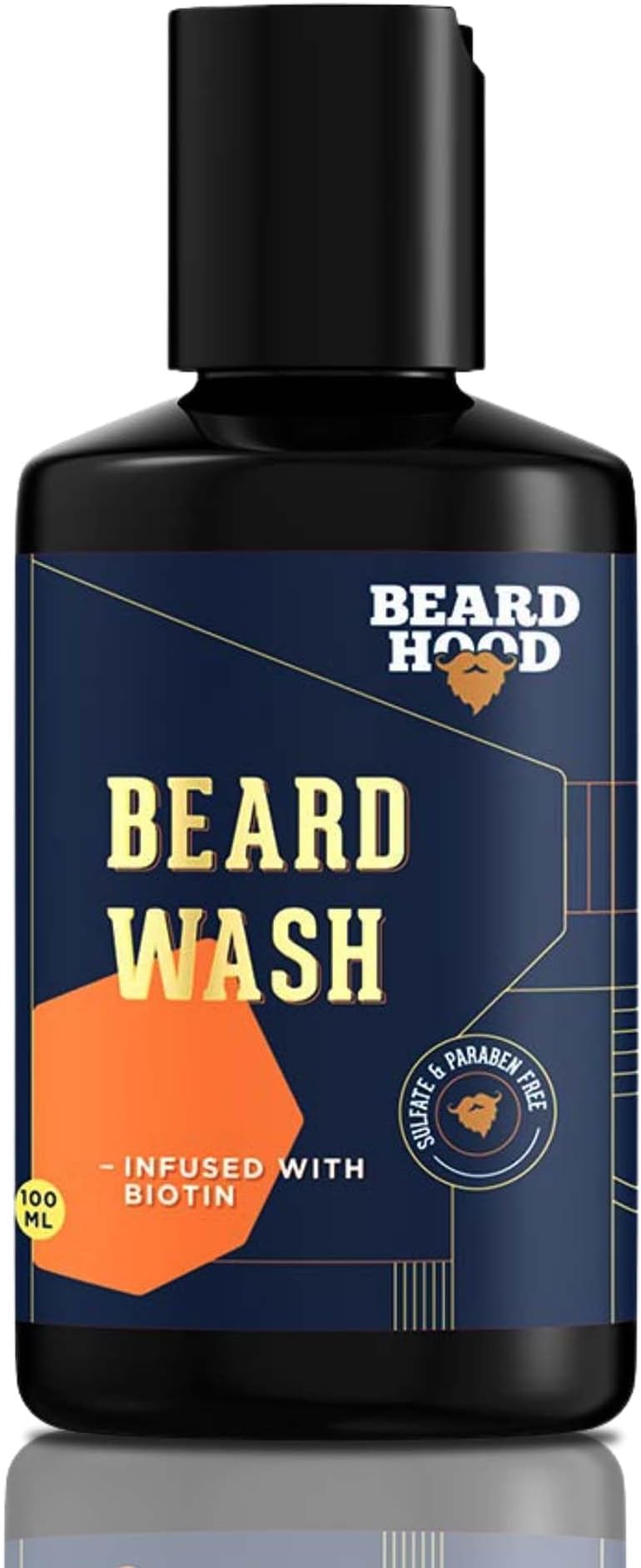Beardhood Beard Wash With Biotin and Aprikot Kernel Oil 100ml | For Clean, Nourished and Healthy Beard | Goodness Of Vitamin E | Skin Friendly | Sulfate & Paraben Free