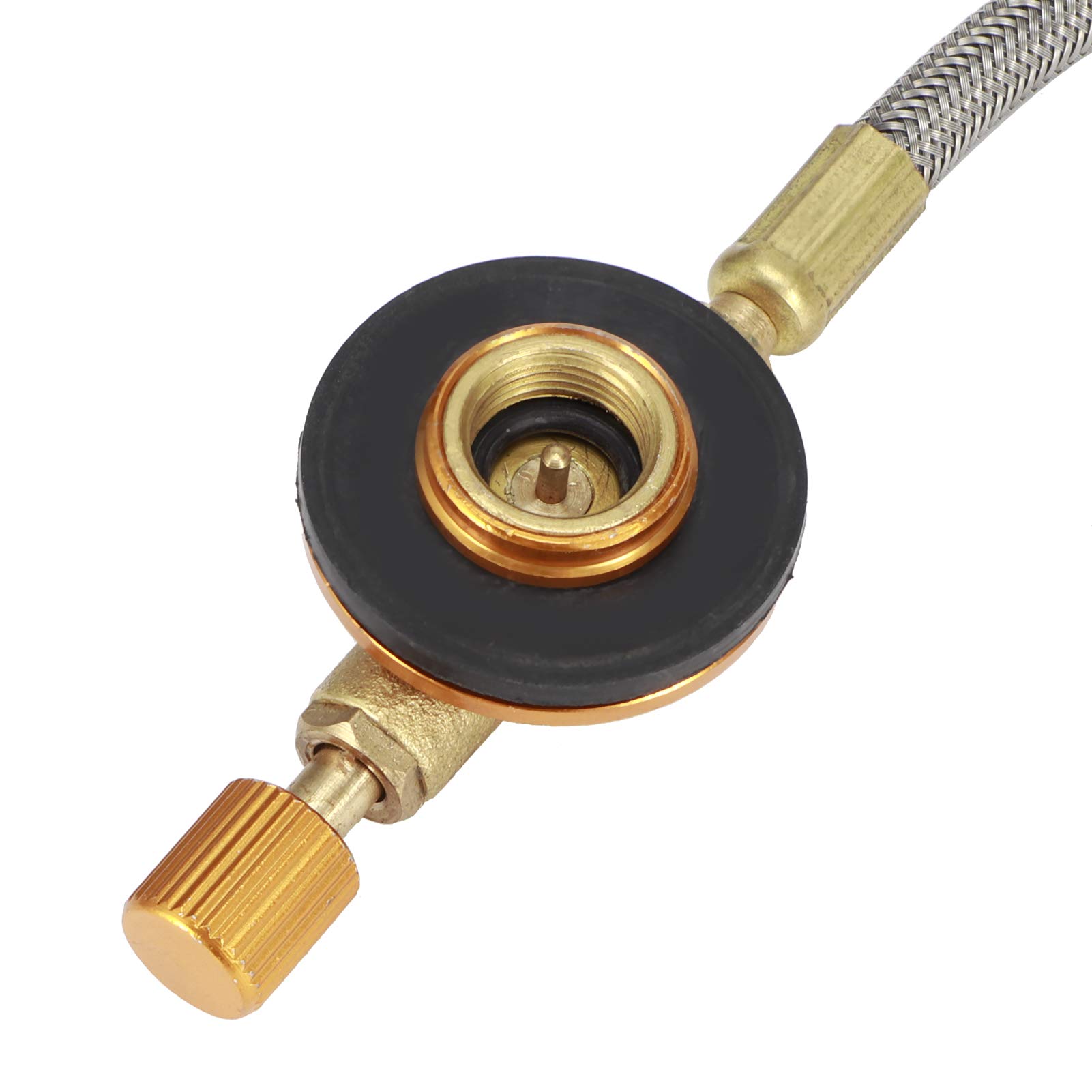 MOUMOUTEN Adattatore Ricarica Gas Da Campeggio, Tubo Adattatore Bruciatore G1/8 DN6 Adattatore Doppio Tubo Flessibile Esterno Per Fornello Da Campeggio, Interruttore Di Controllo Serbatoio Gas Piatto