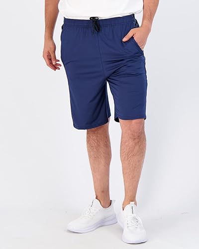 Miniatura 4 de Real Essentials - Paquete de 5 shorts deportivos para hombre, shorts de rendimiento deportivo con tela Dry-Fit resistentes al sudor