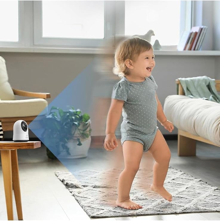 Baseus Security P1 Pro İç Mekan 3K Wi-Fi Kamerası – Yapay Zeka Algılama, 360° Dönebilme, Gece Görüşü, 256GB’a Kadar MicroSD Kart Desteği ve Sesli Asistan Uyumluluğu,Dijital Zoom – Beyaz
