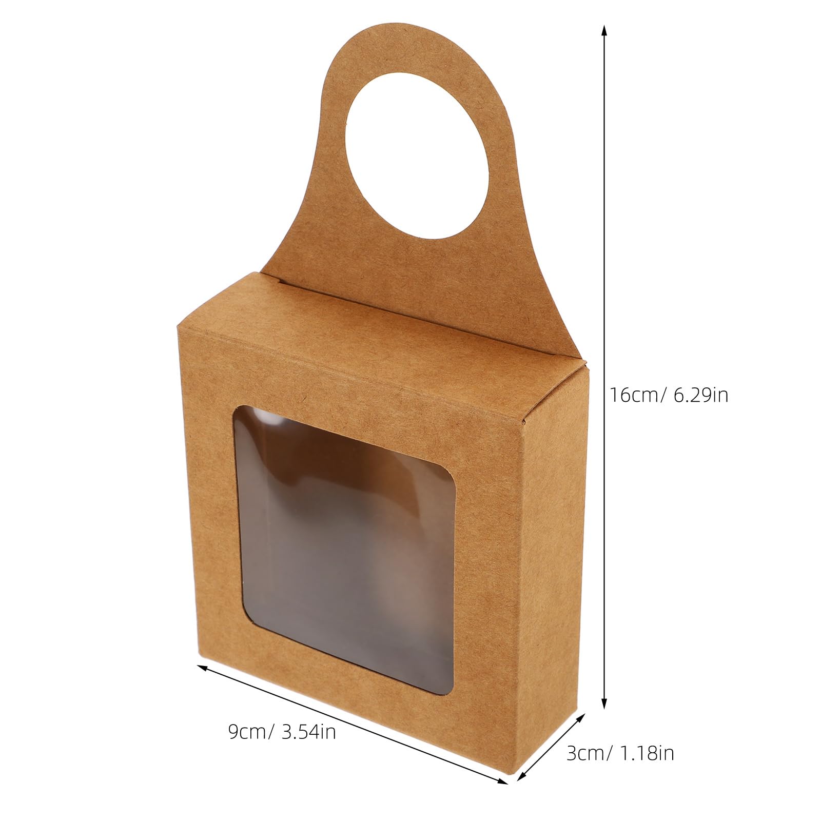 20pcs Kraft Paper Wine Bottle Boxes With Window - Hanging Gift Favor Boxes