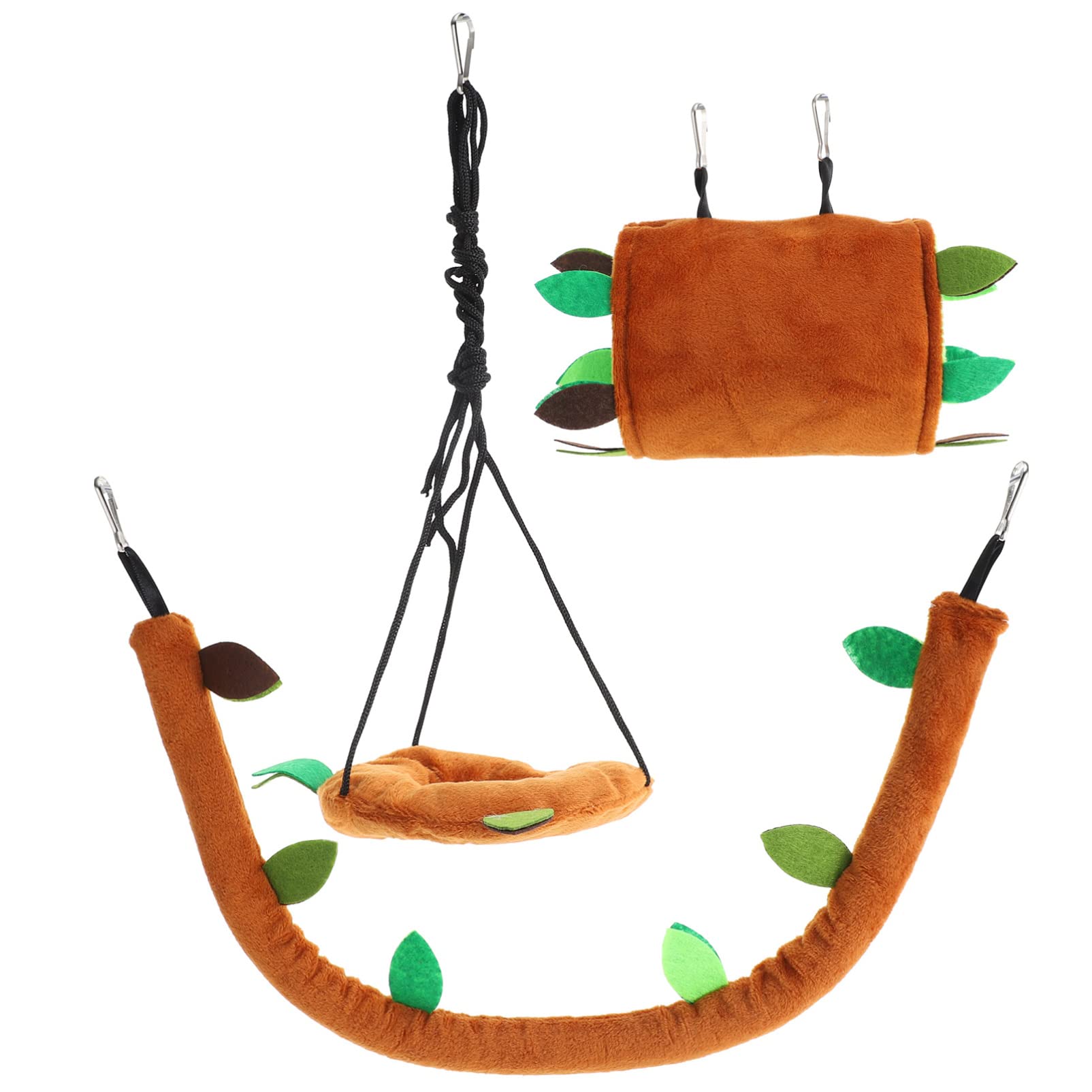 Mipcase 1 set Rabbits Plush Sleeping Winter Funny Comfortable Habitat Hammocks Leaf Cableway Swing Leaves Bed Cute House For Toy Pattern Hammock Nest Hammock: Small Hanging Hideout