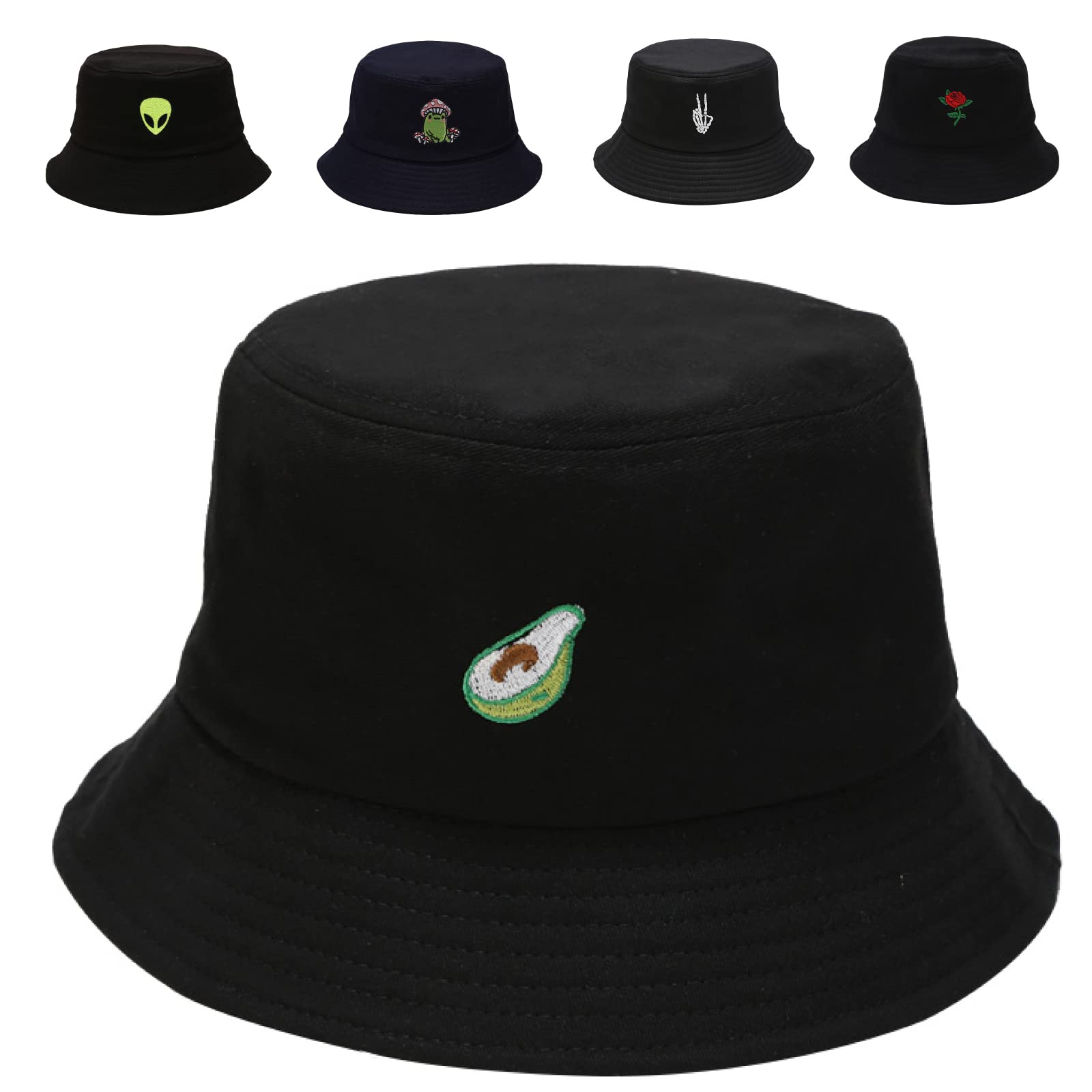 Cotton Bucket Hat for Women Men Summer Travel Sun Beach Bucket Cap, Unisex Outdoor Fisherman Hat
