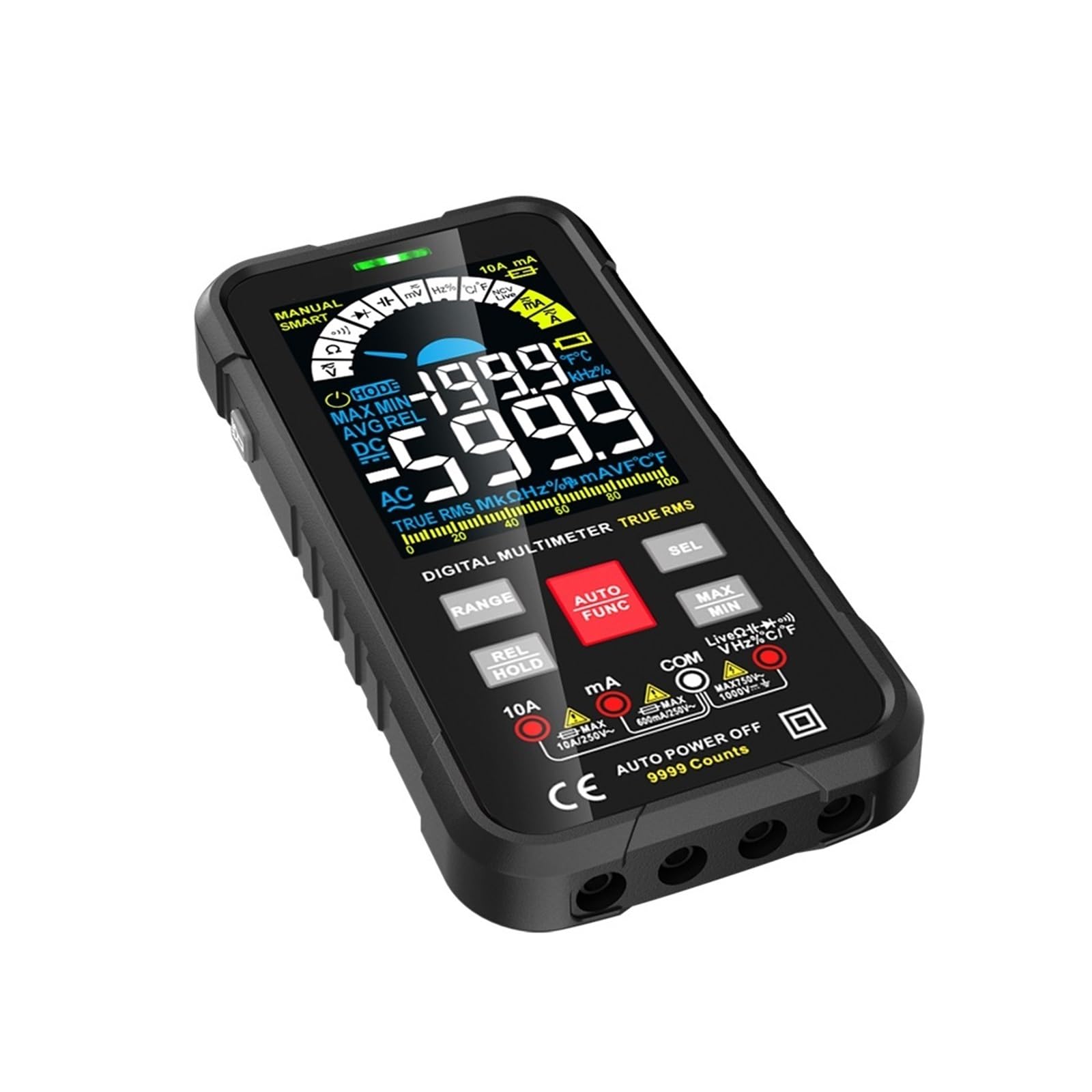 Inteligentny Multimetr Auto Zakres 1000V 10A Cyfrowy Tester Pojemności True REL Ohm AC Miernik Napięcia DC Multimetro Szybko Dokładnie Łatwy Odczyt(BLUE)
