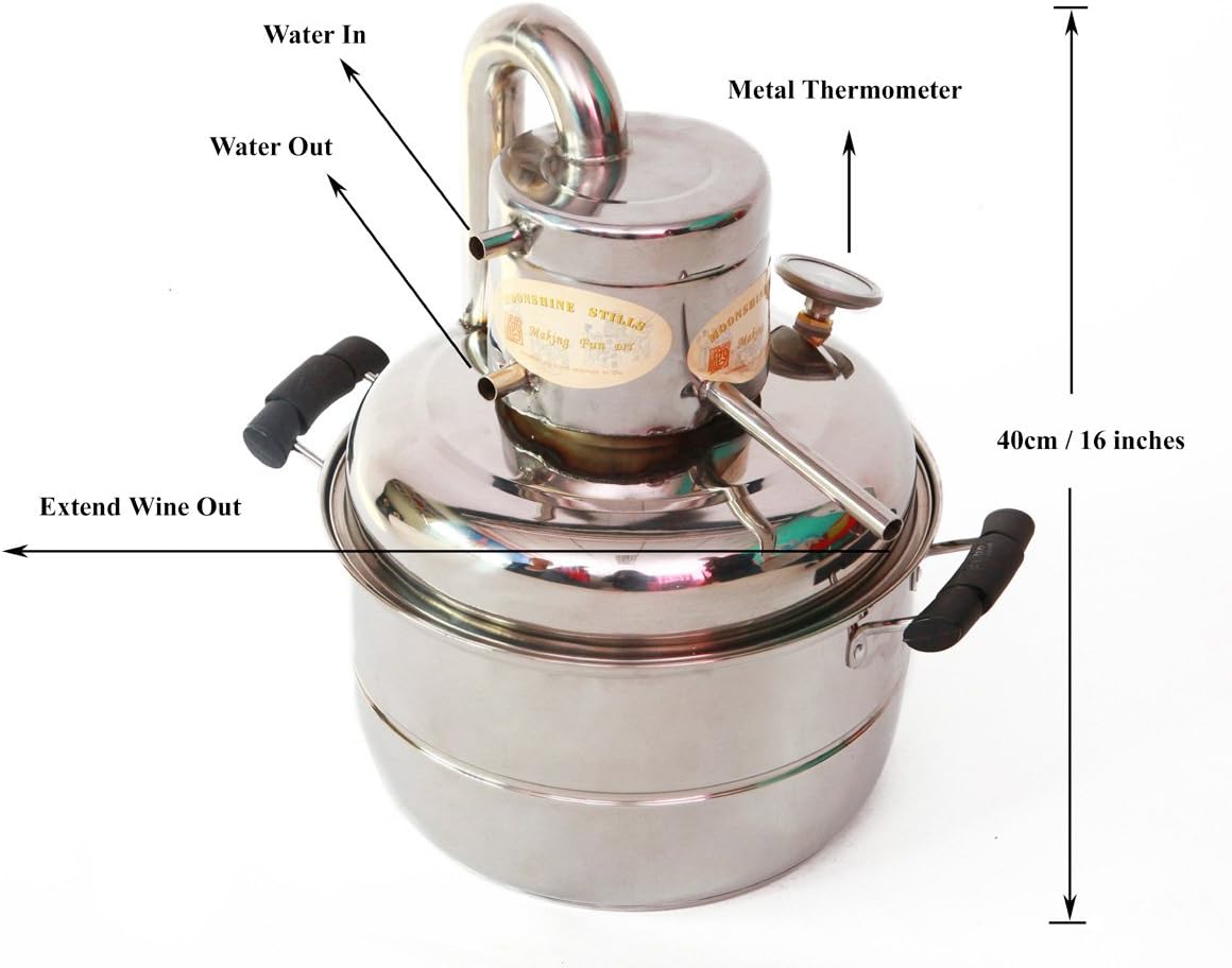 2 GaL 10L Alcohol Distiller Home Brewing Kit Moonshine Still Wine Spirits Boiler with Free Pump