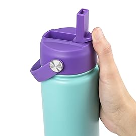 Straw Lid for Hydro Flask Wide Mouth 18 oz 20 ounce Water Bottles, Top Lids with Straw Compatible with Hydro Flask 32 40 oz, Replacement Cap Wide Mouth Straws Flip Lid Flex Handle (Violet)