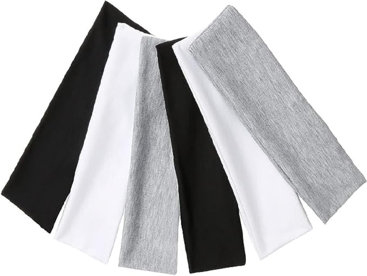 LO'REYVONNE6 Pcs of Headbands sports, Non Slip Elastic Head Bands, Soft Cotton Hair Bands for Running Yoga(Black, Gray, White)