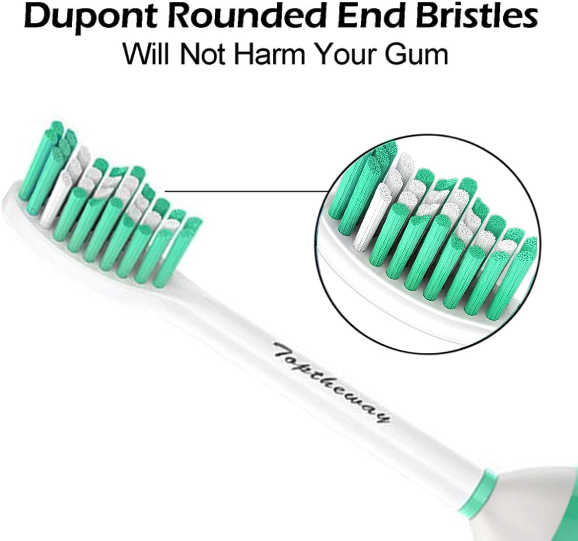 Toptheway Replacement Brush Heads - Compatible with Philips Sonicare E Series Electric Toothbrush HX7022/66, Fit Sonicare Essence, Xtreme, Elite, Advance and CleanCare, 6 Pack for Family