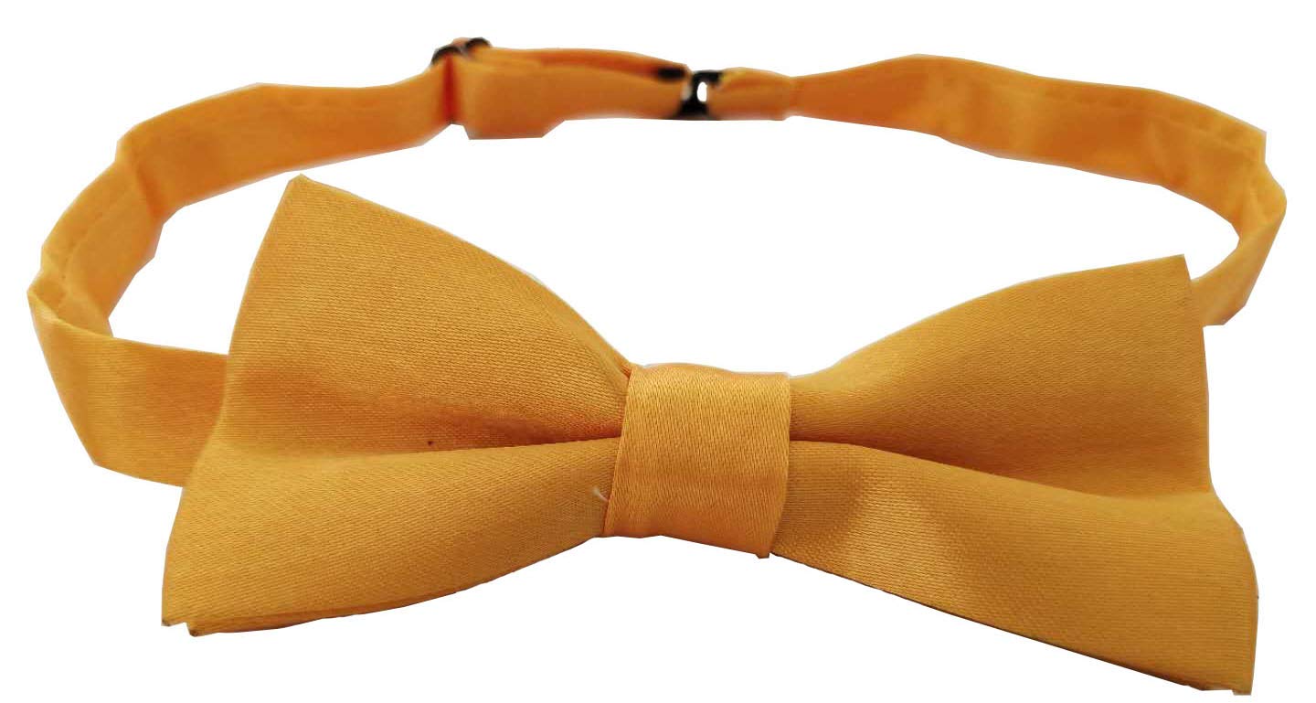 Adjustable Boys Bow Tie Solid Pre Tied for Wedding Party Dress up Golden