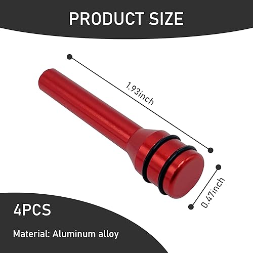 Miniatura 2 de Slykew 4 pomos para cerradura de puerta de automóvil, 0.47 x 1.93 pulgadas, aleación de aluminio, pasadores de bloqueo de puerta interior,
