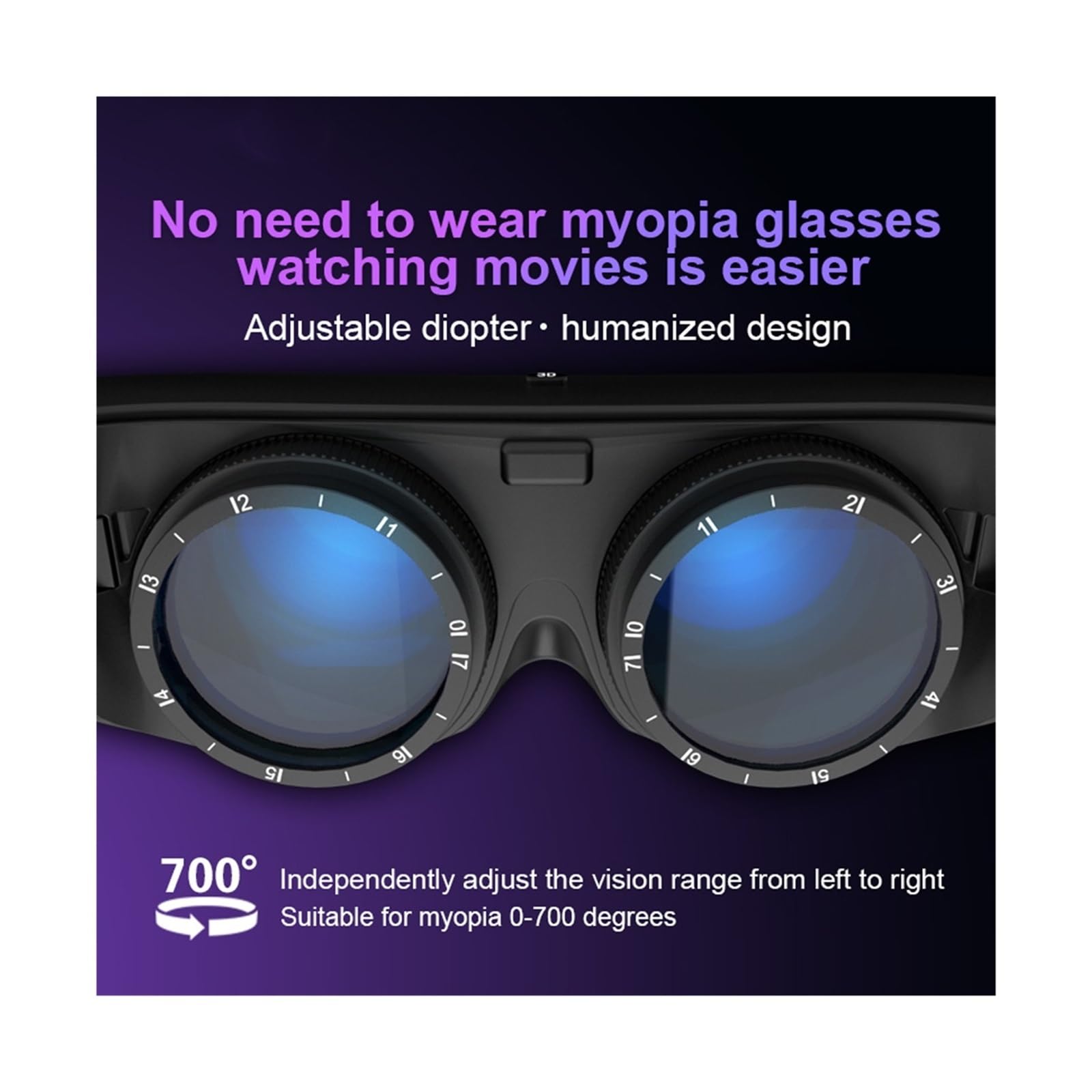Gafas Inteligentes 3D con Memoria de 256 GB, compatibles con Android, con Pantalla Gigante de 1000 Pulgadas, Auriculares VR con HDMI y Sistema de vídeo Integrado.(Black Color 64GB)