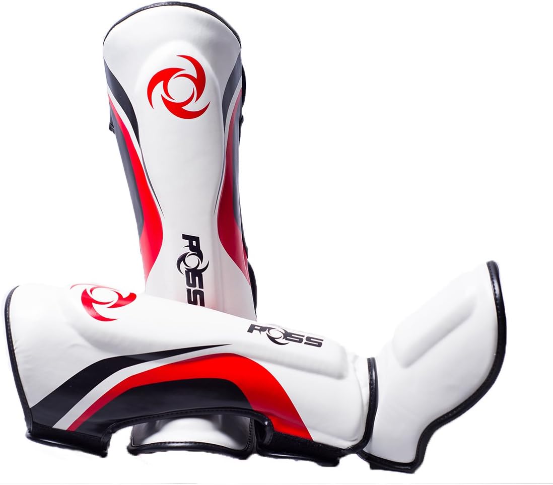 POSS Retro Elite Kickboxing Muay Thai Shin Guards Adult White