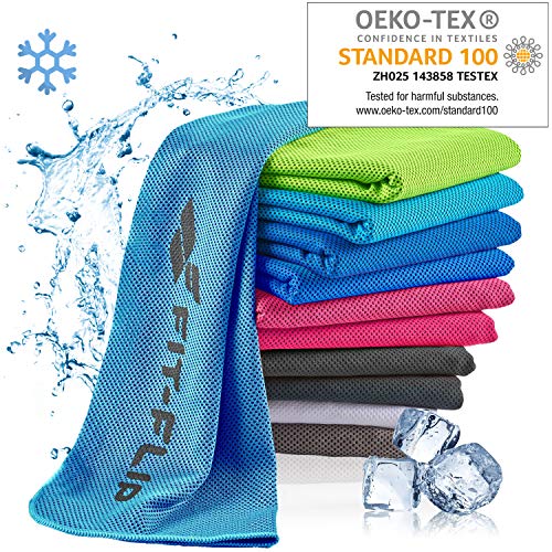 Kühlendes Handtuch 100x30cm, Mikrofaser Sporthandtuch kühlend, Kühltuch, Cooling Towel, Mikrofaser Handtuch  Farbe: blau, Größe: 100x30cm