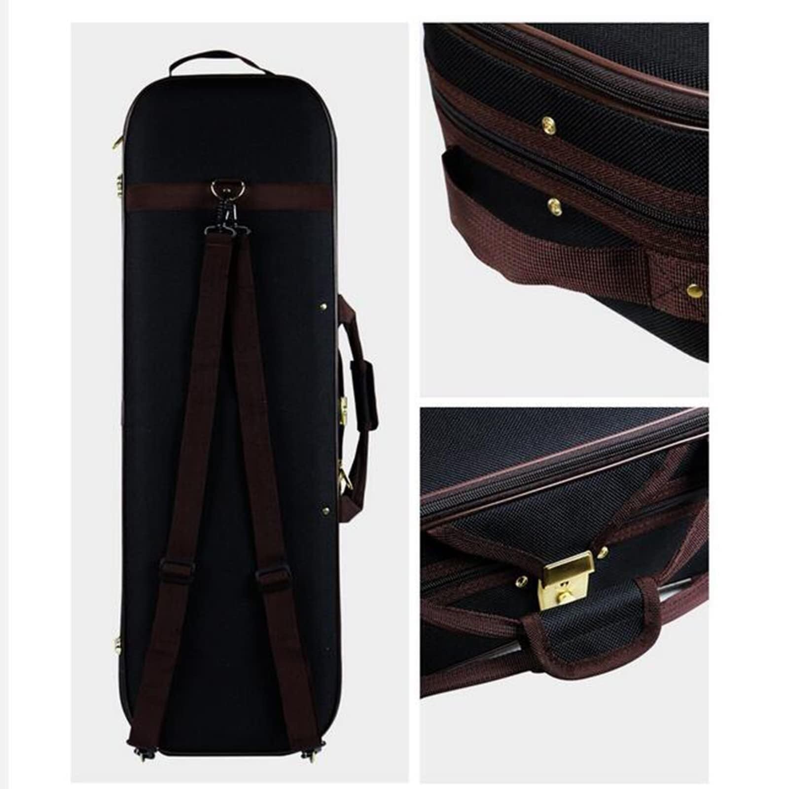 Geige Koffer Geigenkasten 1/4 1/2 3/4 4/4 Länglich Professionell Superleicht Geigenkoffer Geige Box Mit Hygrometer Mit Rucksackgurten Violinkoffer Geigenzubehör (Size : 4/4)