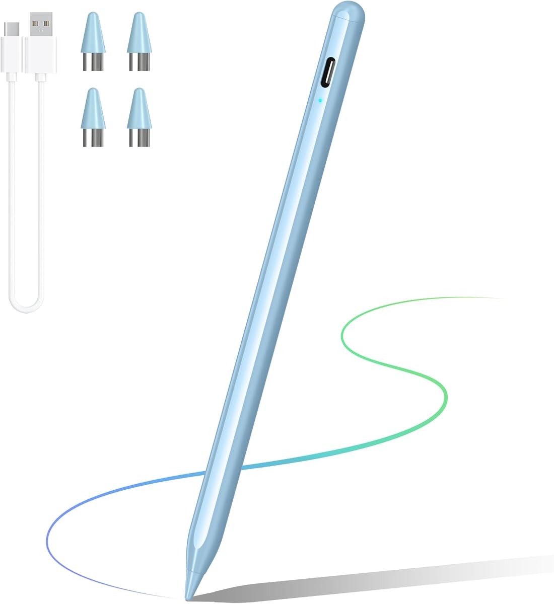 Stylus Pens for Touch Screen, DRYMOKINI Stylist Pen Compatible for Android and i-OS Tablet/Phones, Rechargeable Universal Stylus Pencil Compatible for A-pple/i-Pad/Phone Tablet, Blue