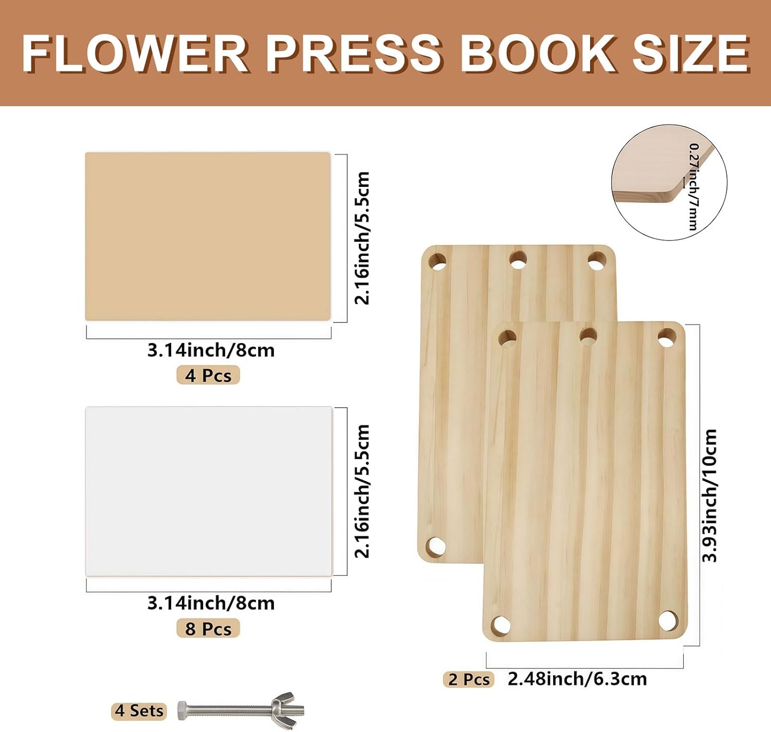 Bafutayawa Flower Press Kit, DIY Flower Press Kit for Adults, Creative for Creation & Storage Bouquet